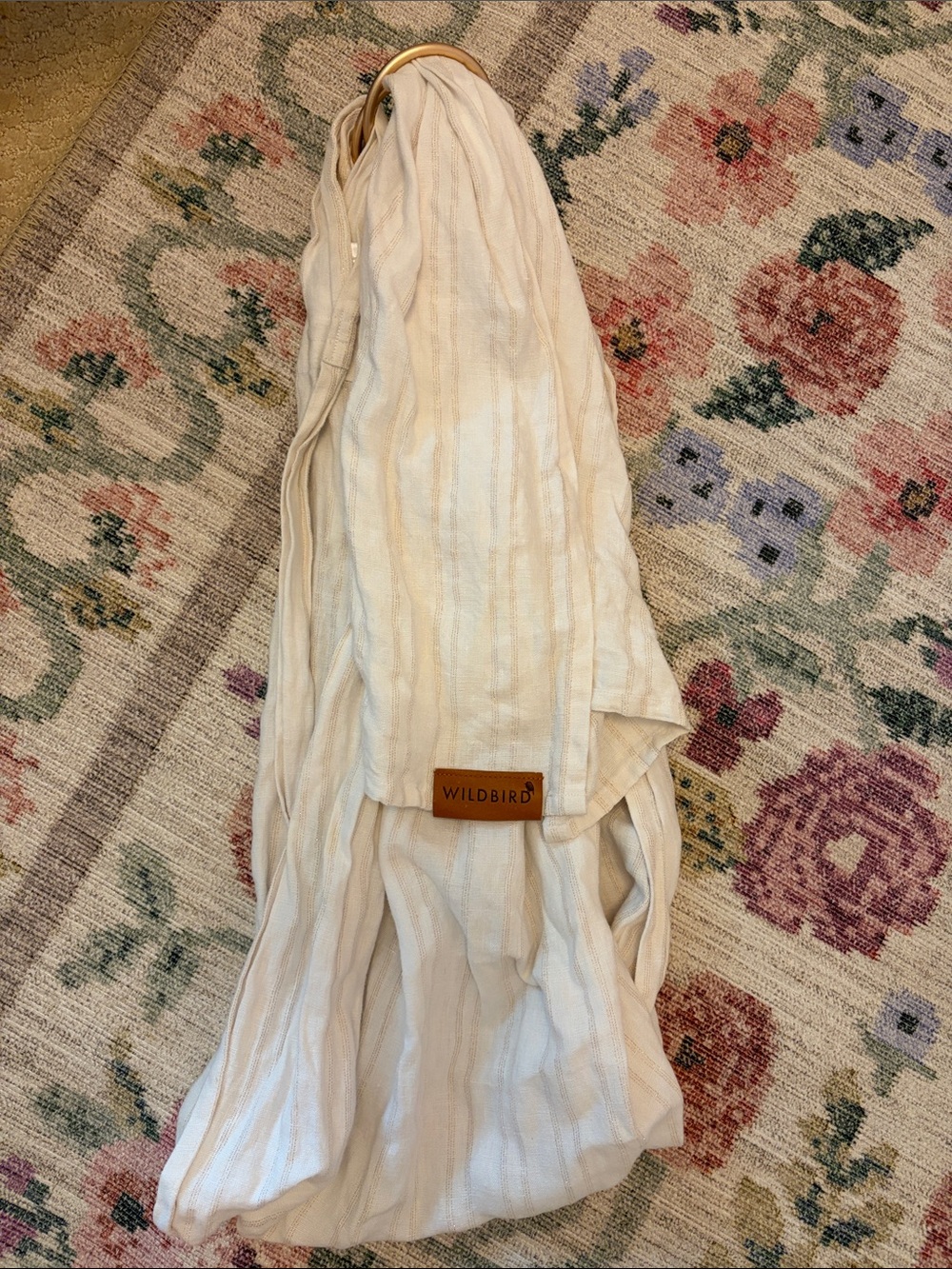 WildBird cream with subtle gold stitching Ring Sling